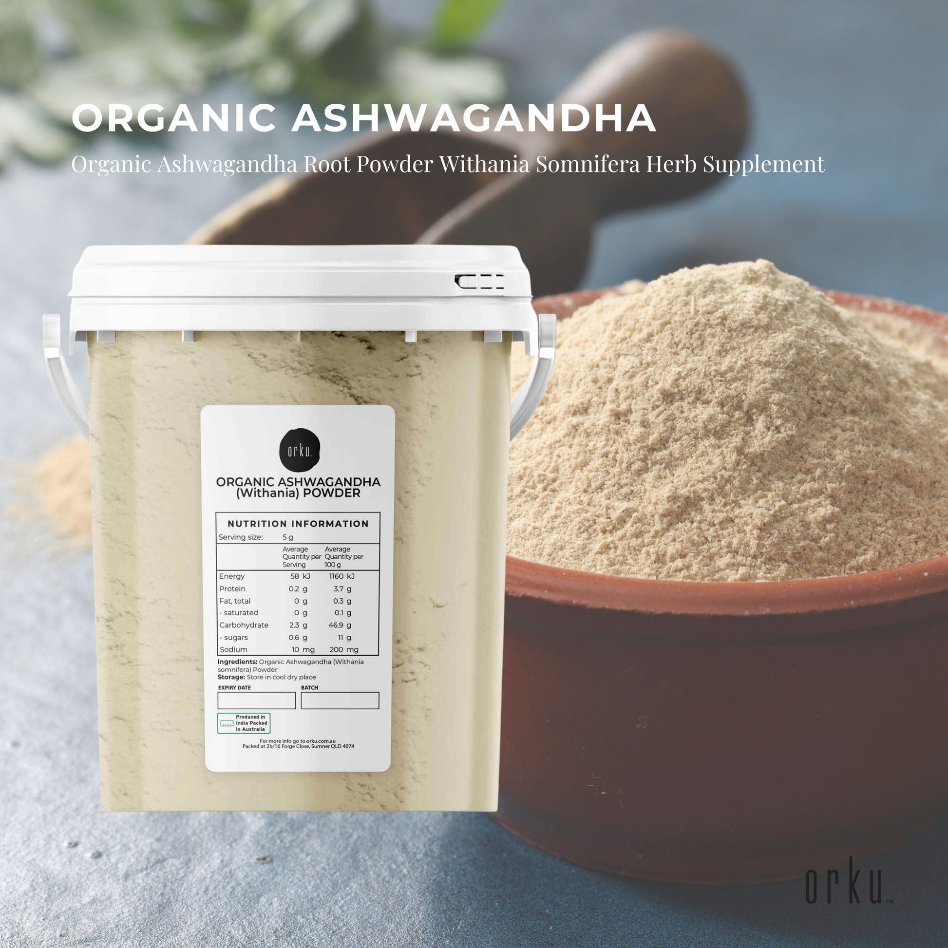 600g Organic Ashwagandha Root Powder Tub Withania Somnifera Herb Supplement-1