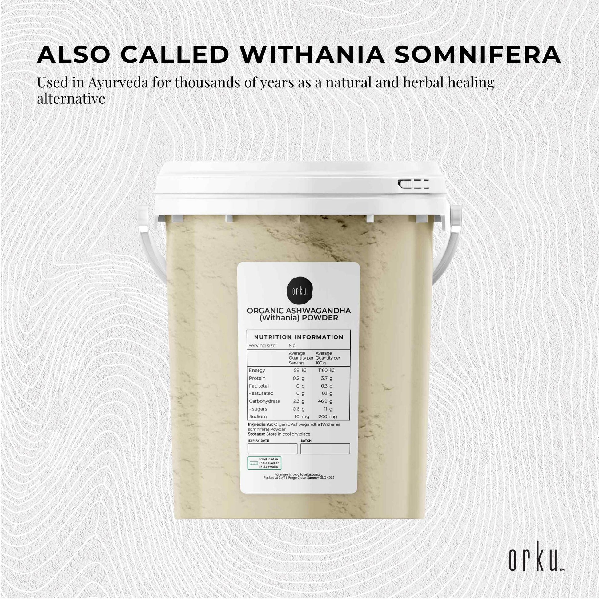 600g Organic Ashwagandha Root Powder Tub Withania Somnifera Herb Supplement-2