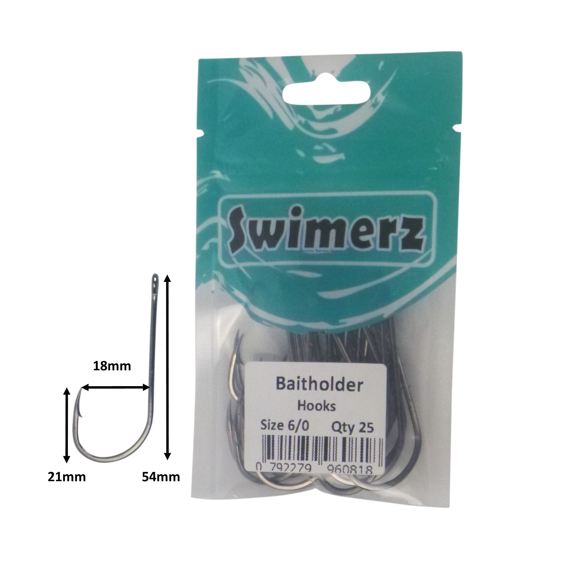 Swimerz 6/0 Baitholder Hook, Qty 25-2