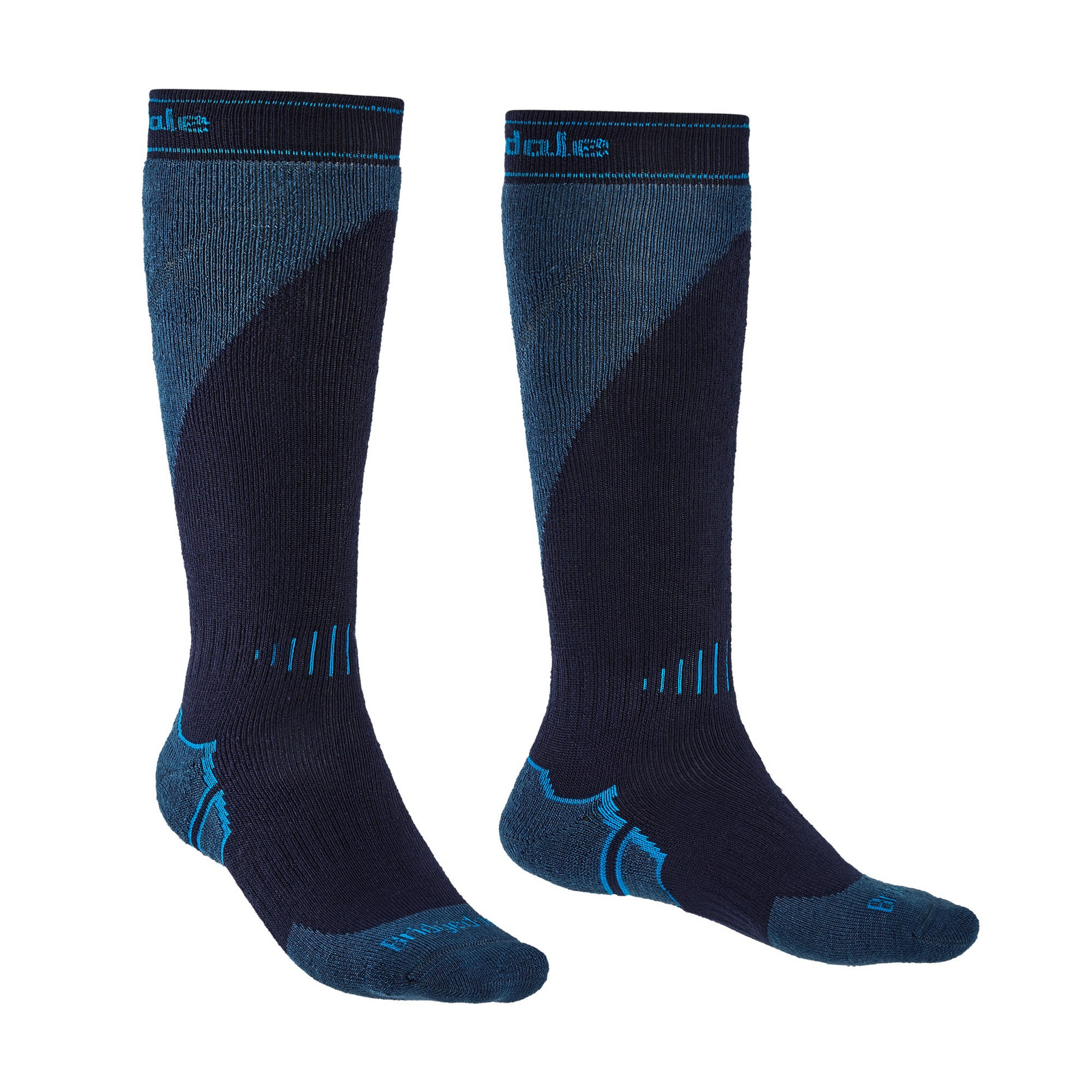 Bridgedale Ski Socks Midweight+ Merino Wool Performance in Navy/Steel Size XL-1