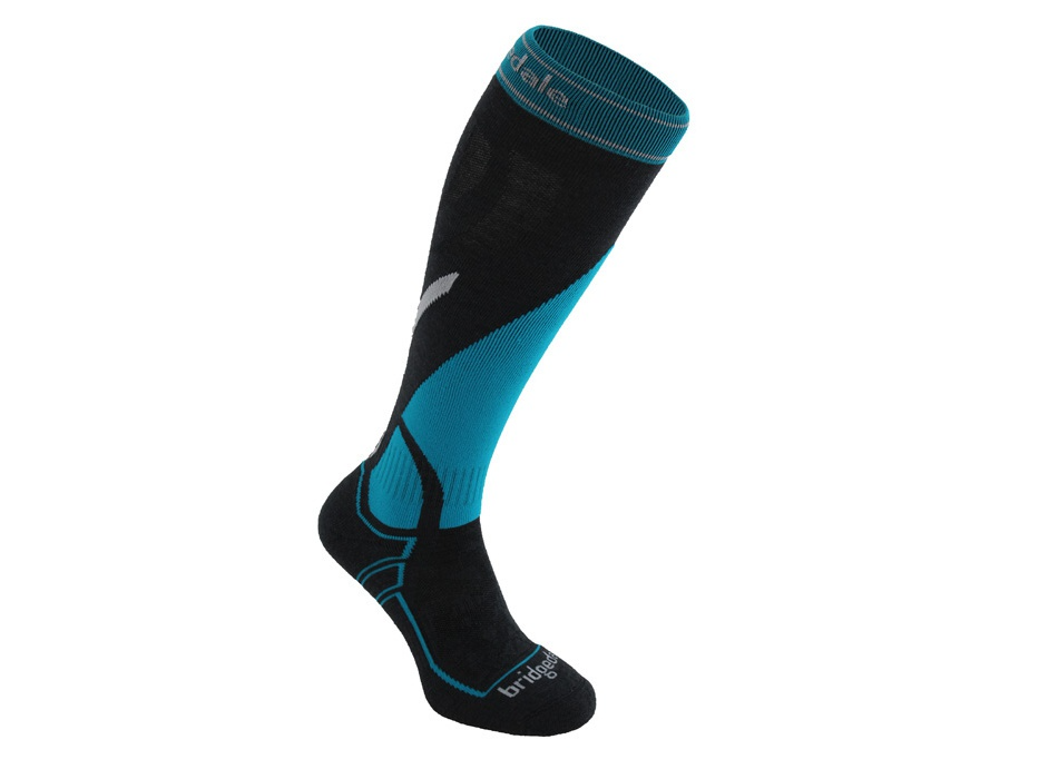 Bridgedale Ski Snow Socks Midweight Merino Wool Performance in Gunmetal/Blue Size XL-3