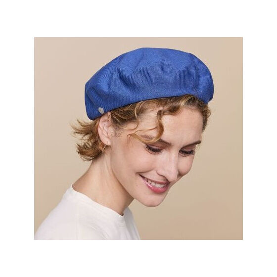 Authentic Unisex Summer Cotton Beret - Heritage by Laulhere in  Blue