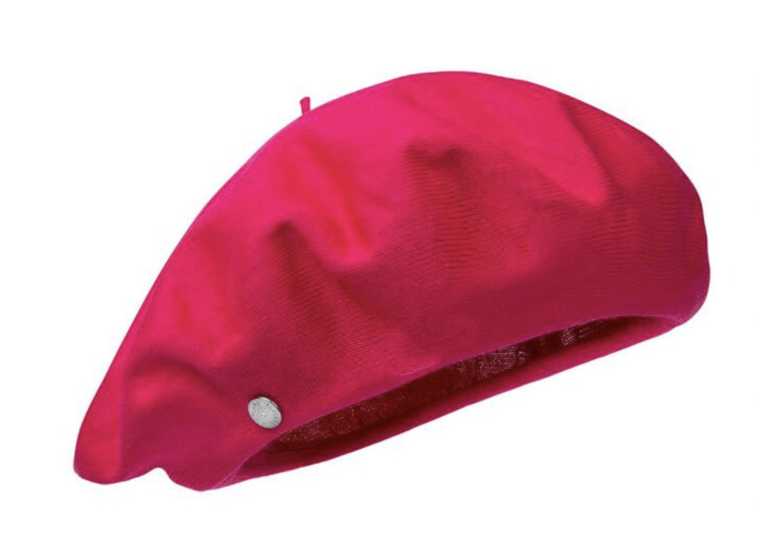 Laulhere Authentic Unisex Summer Cotton French Heritage Beret in Bright Rose