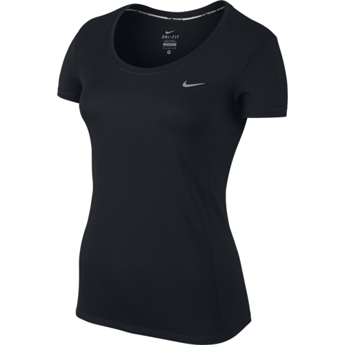 Nike Womens Dri-Fit Running Gym T-Shirt Top Short Sleeve - Black-6