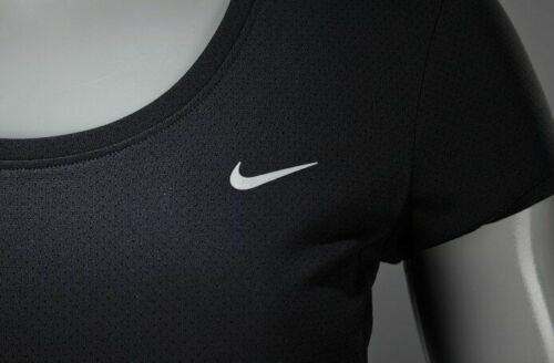 Nike Womens Dri-Fit Running Gym T-Shirt Top Short Sleeve - Black-3
