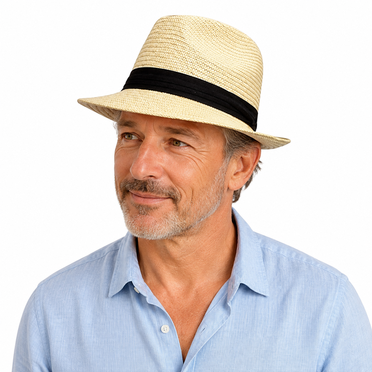 MELBOURNE HATS Trilby Ecuadorian Palm Straw Hat Handwoven Summer Panama Fedora - Natural