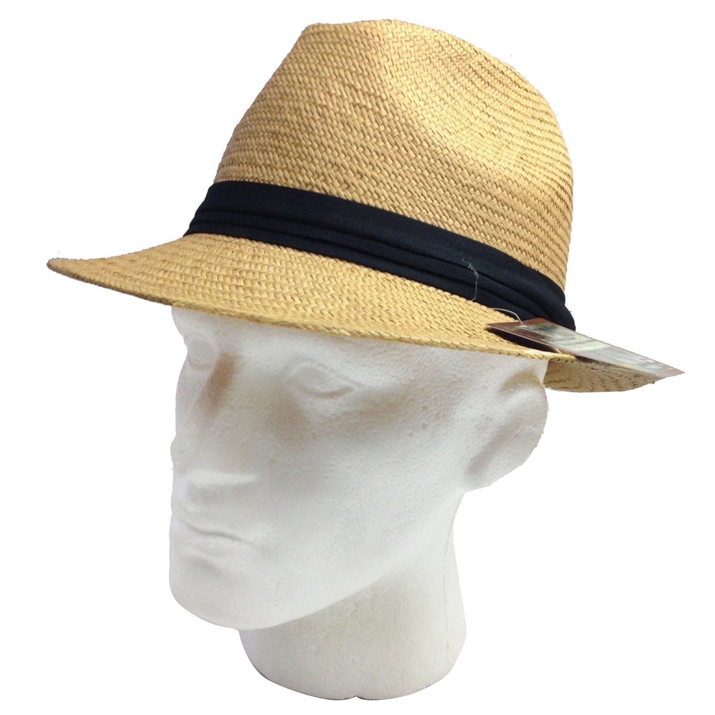 MELBOURNE HATS Trilby Ecuadorian Palm Straw Hat Handwoven Summer Panama Fedora - Putty