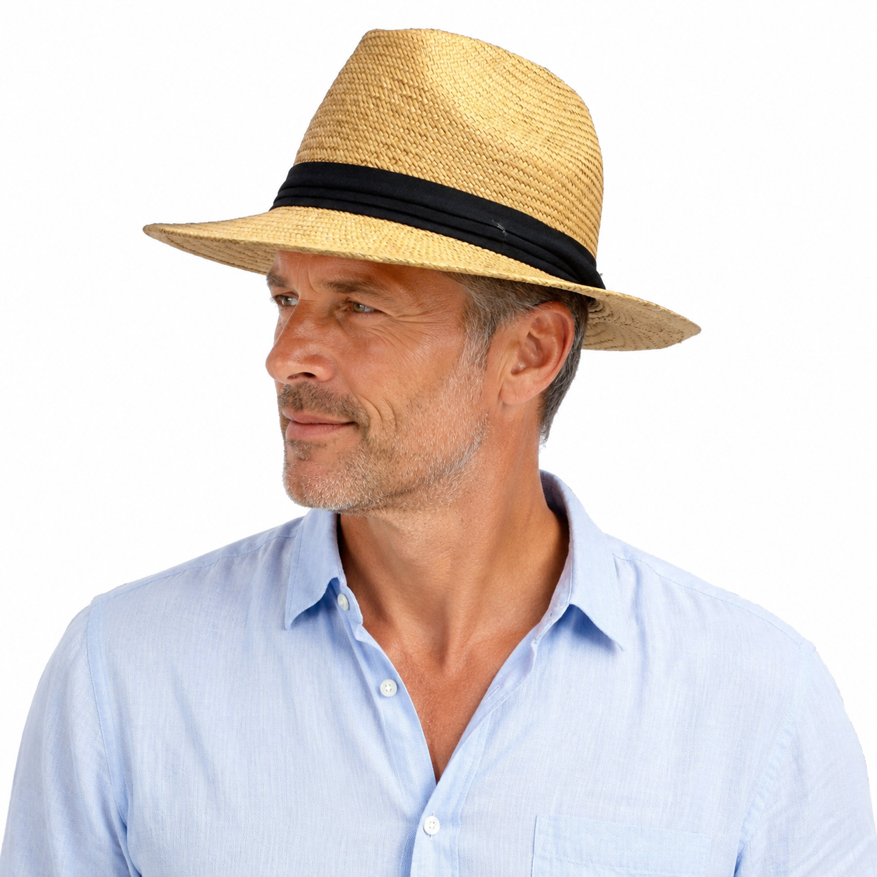 MELBOURNE HATS Trilby Ecuadorian Palm Straw Hat Handwoven Summer Panama Fedora - Putty