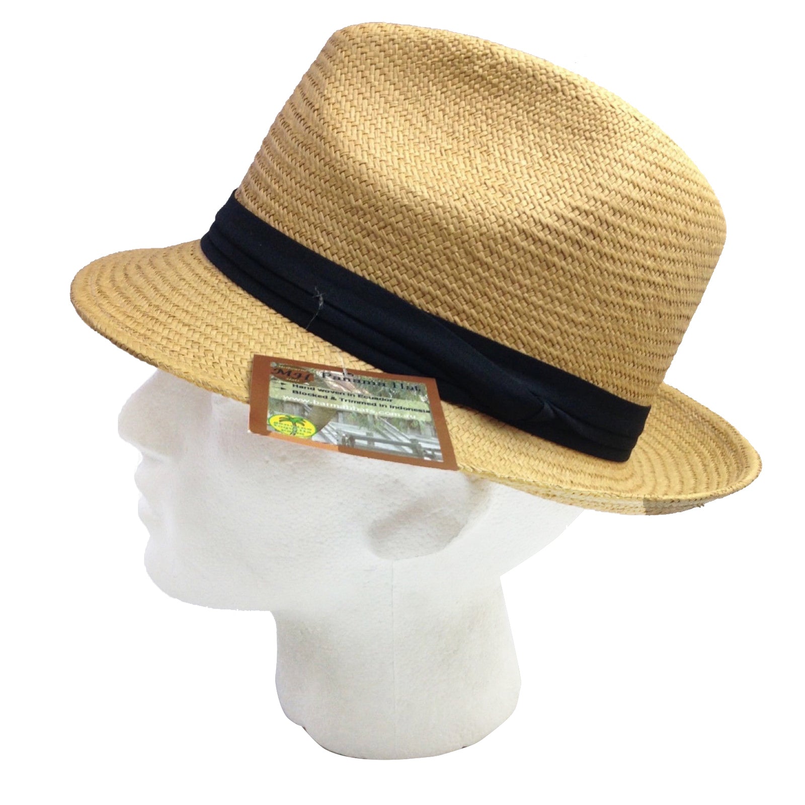 MELBOURNE HATS Trilby Ecuadorian Palm Straw Hat Handwoven Summer Panama Fedora-4