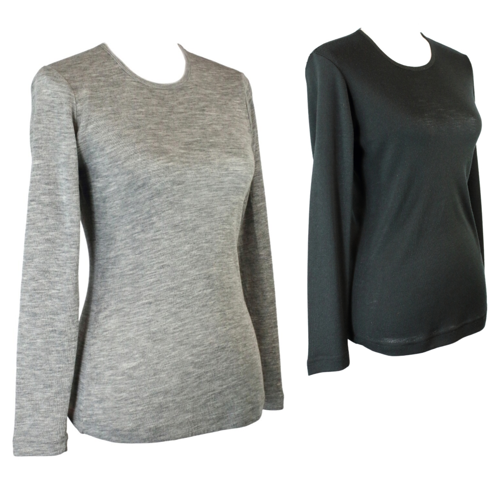 Ladies Soft Pure Wool Knit Long Sleeve Top Womens T Shirt Winter Base Layer - Made in Australia-0