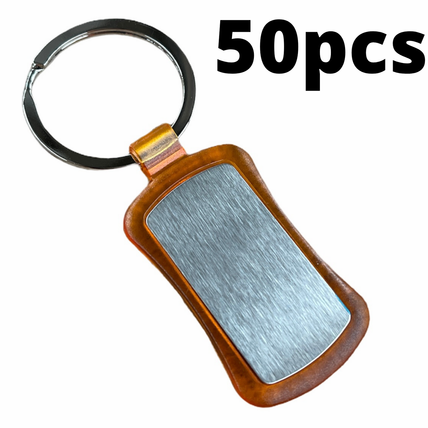 50x Duo Key Tag Key Ring Keyring School Bag Badge Bulk - Orange-1