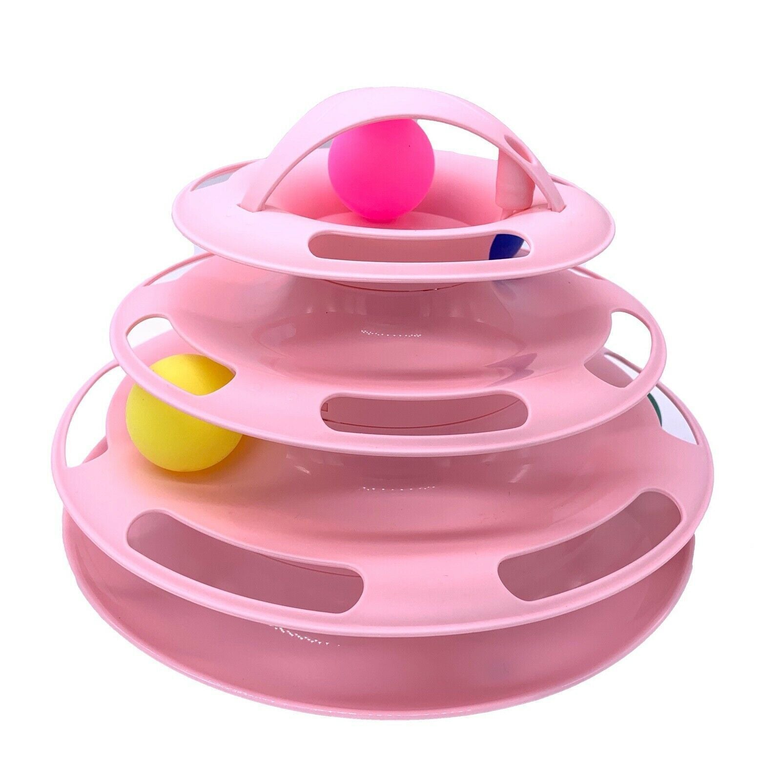 Funny Cat Toy Plastic Tower Interactive Track Ball Playing Game - Assorted Colours-4