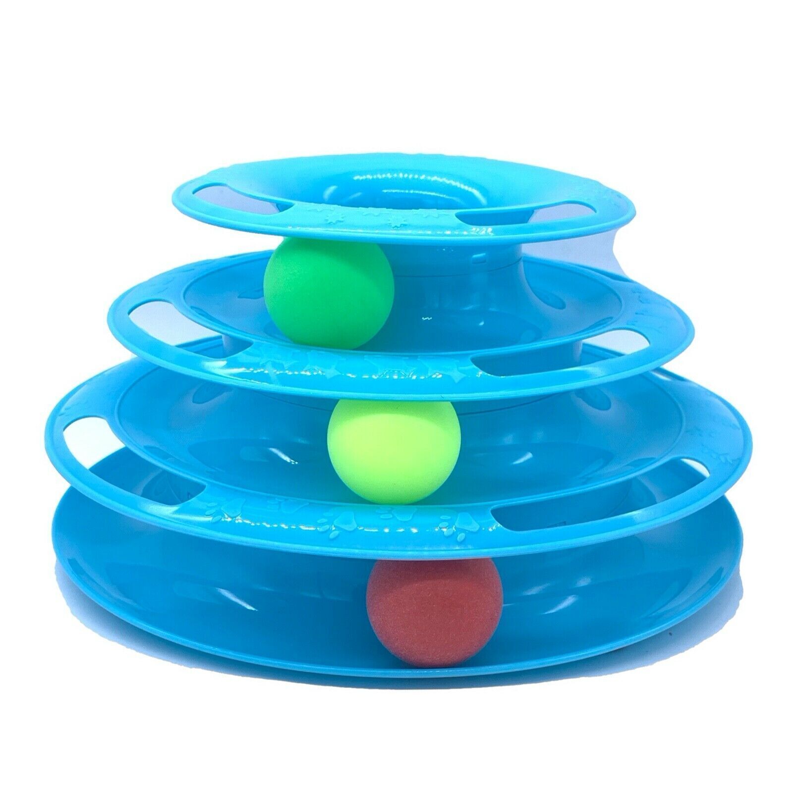 Funny Cat Toy Plastic Tower Interactive Track Ball Playing Game - Assorted Colours-2