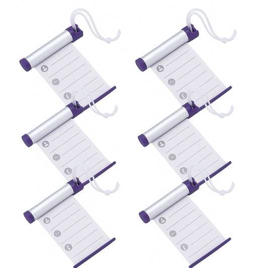 6x Funky Luggage Cylinder Tag Rollout Label for Address Details - Silver/Blue-0