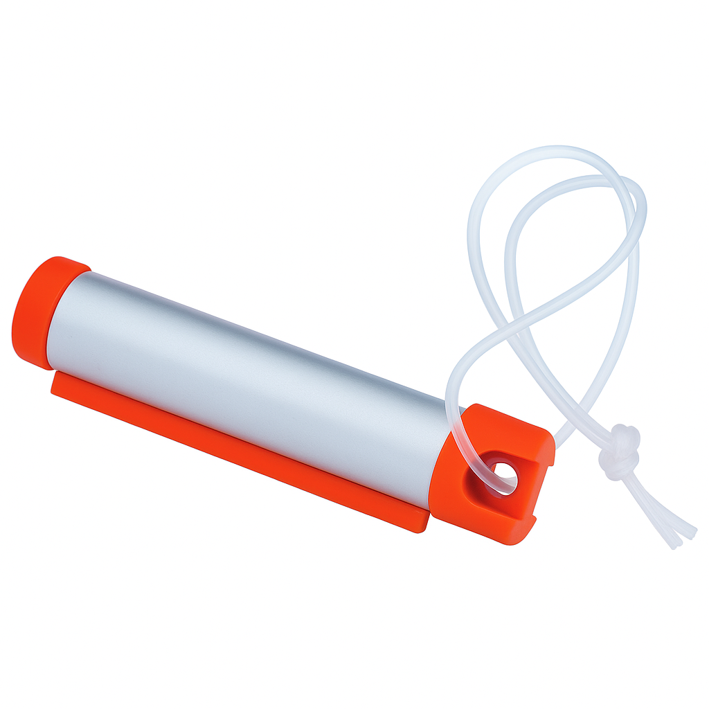 6x Funky Luggage Cylinder Tag Rollout Label for Address Details - Silver/Orange-3