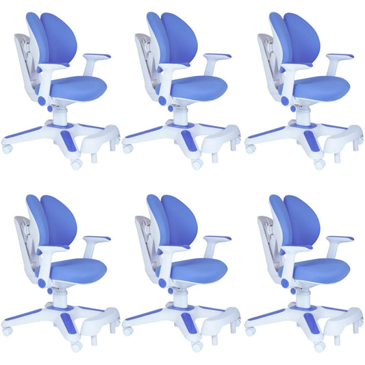 6x Ergonomic Study Chairs for Kids - Height Adjustable - Blue-0