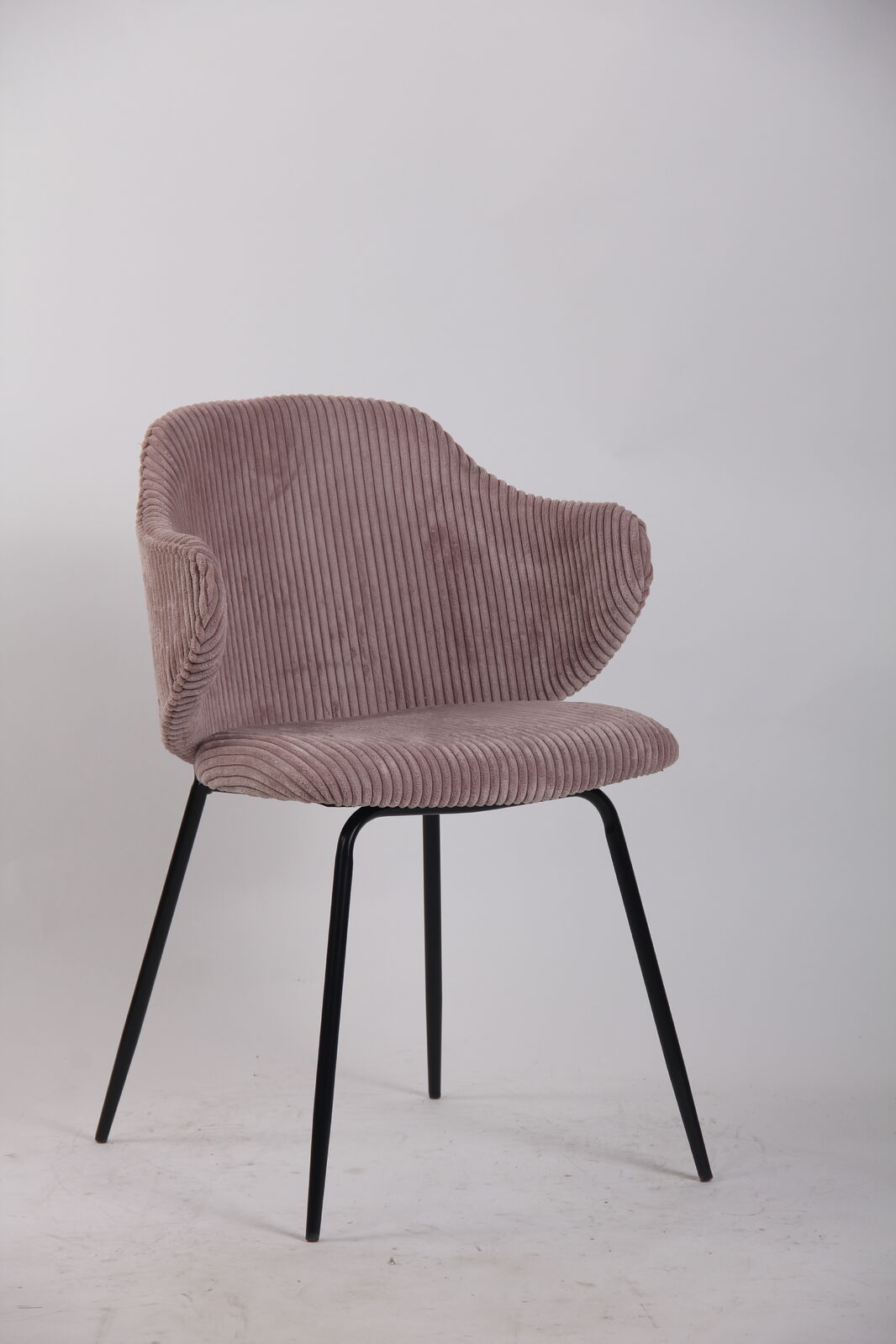Set of 2 Corduroy Dining Chairs - Pink-1