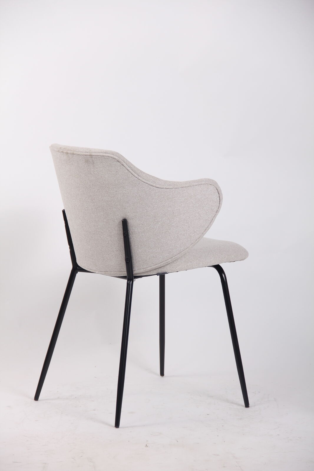 Set of 4 Corduroy Dining Chairs - Ivory Beige-4