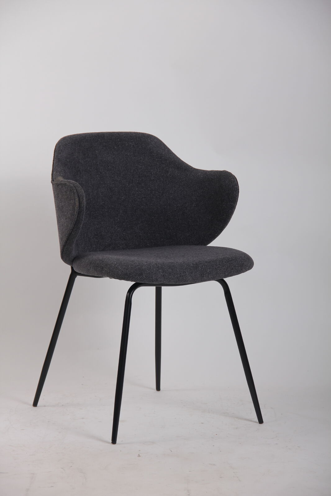 Set of 2 Corduroy Dining Chairs - Graphite-1