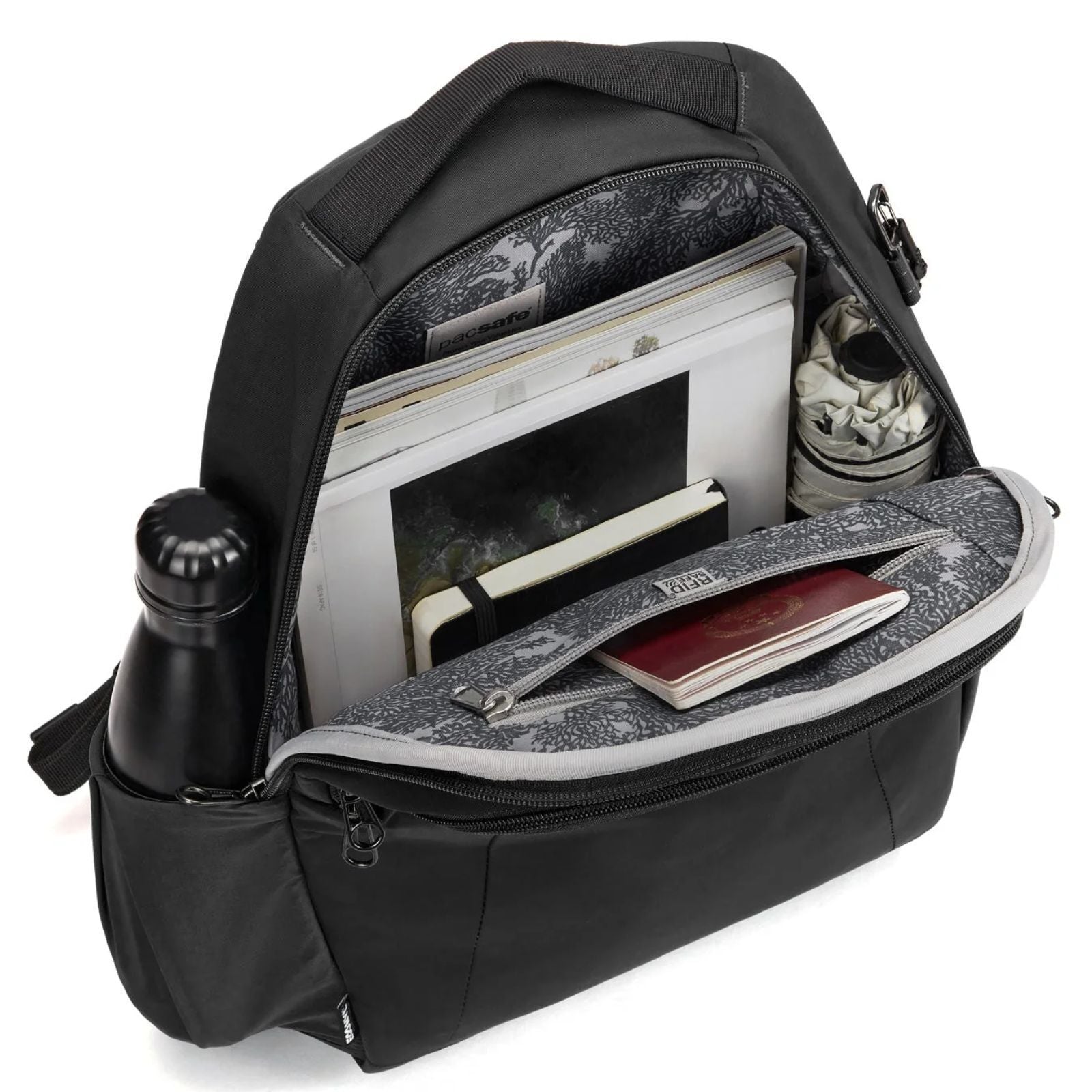 Pacsafe LS350 Anti-Theft 15L Econyl Backpack Bag in Black-3