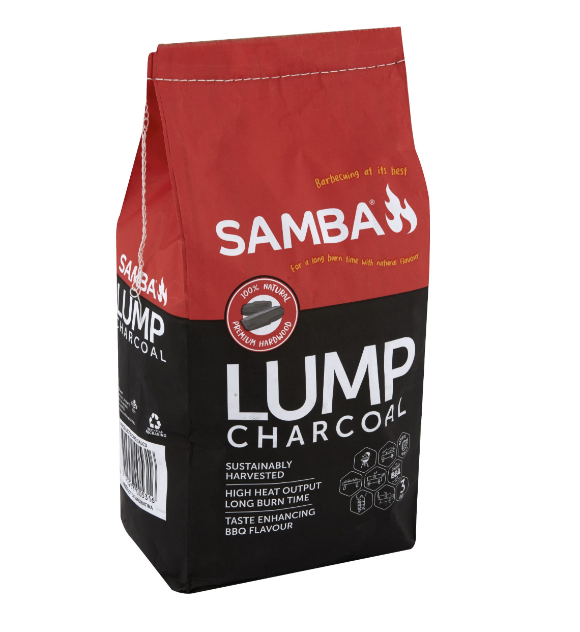 3kg SAMBA Lump Charcoal 100% Natural for BBQs, Spits and Smokers