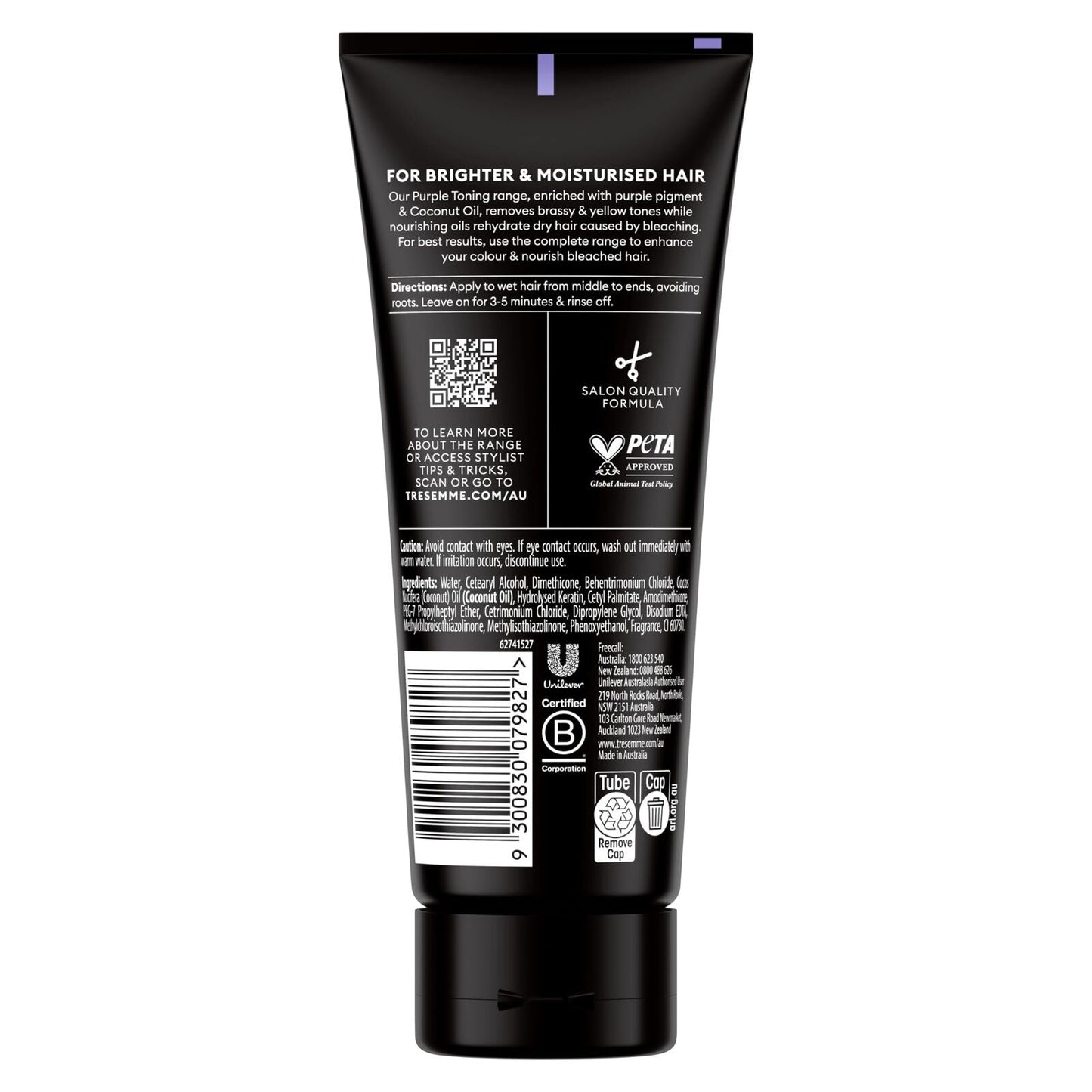 3x Tresemme 200ml Hair Mask Coconut Oil Purple Toning Step No3