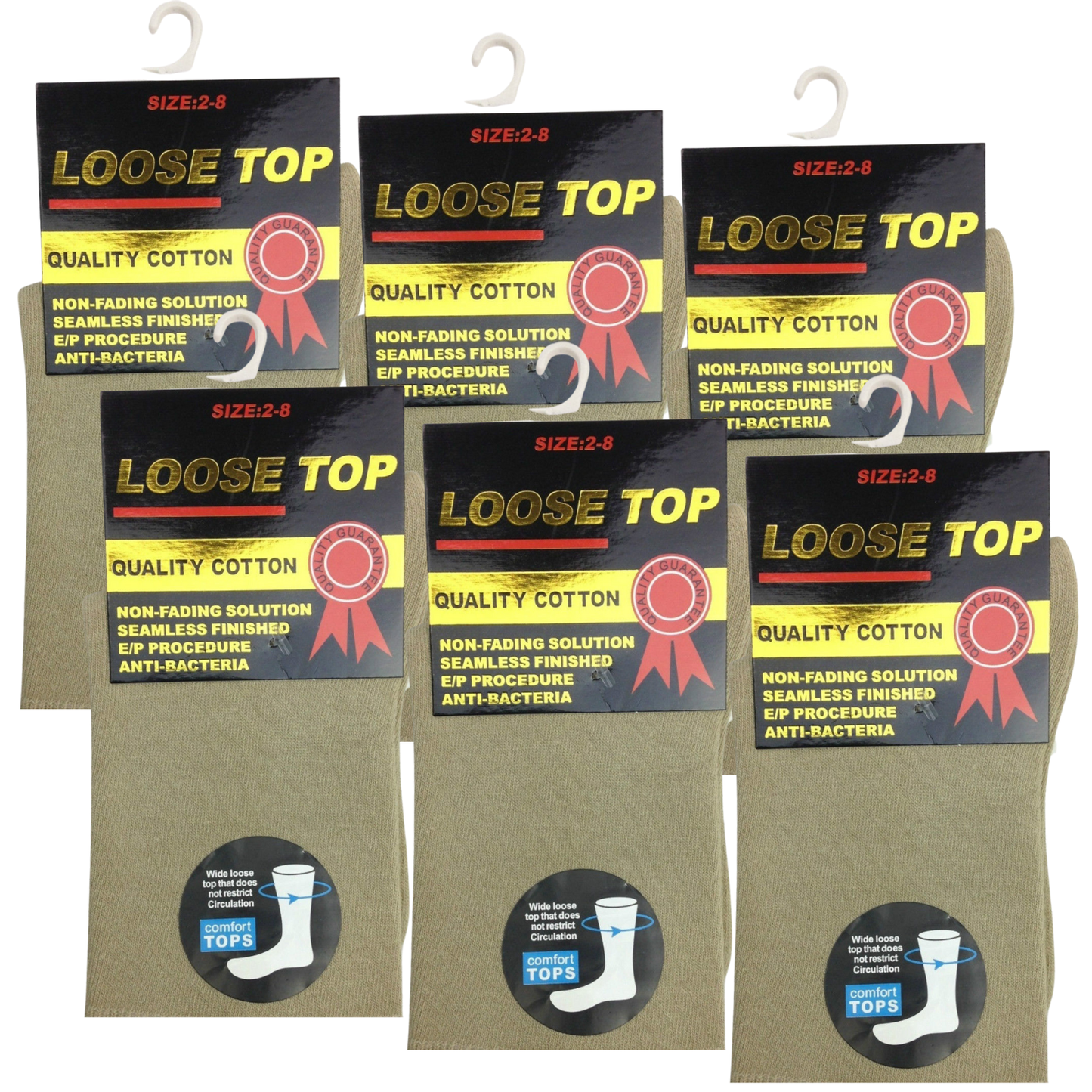 6x Pair COTTON Rich LOOSE TOP SOCKS Dress Medical Circulation Diabetic Comfort-8