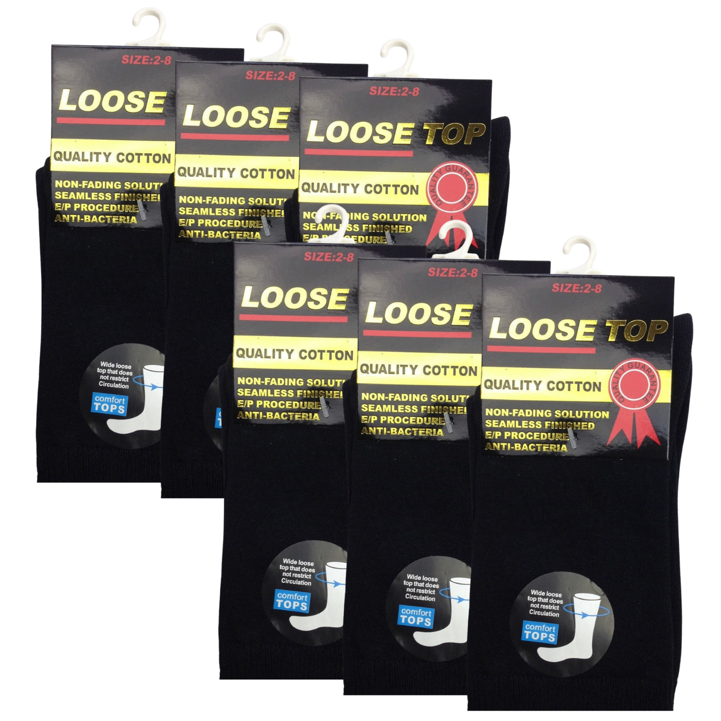 6x Pair COTTON Rich LOOSE TOP SOCKS Dress Medical Circulation Diabetic Comfort-11