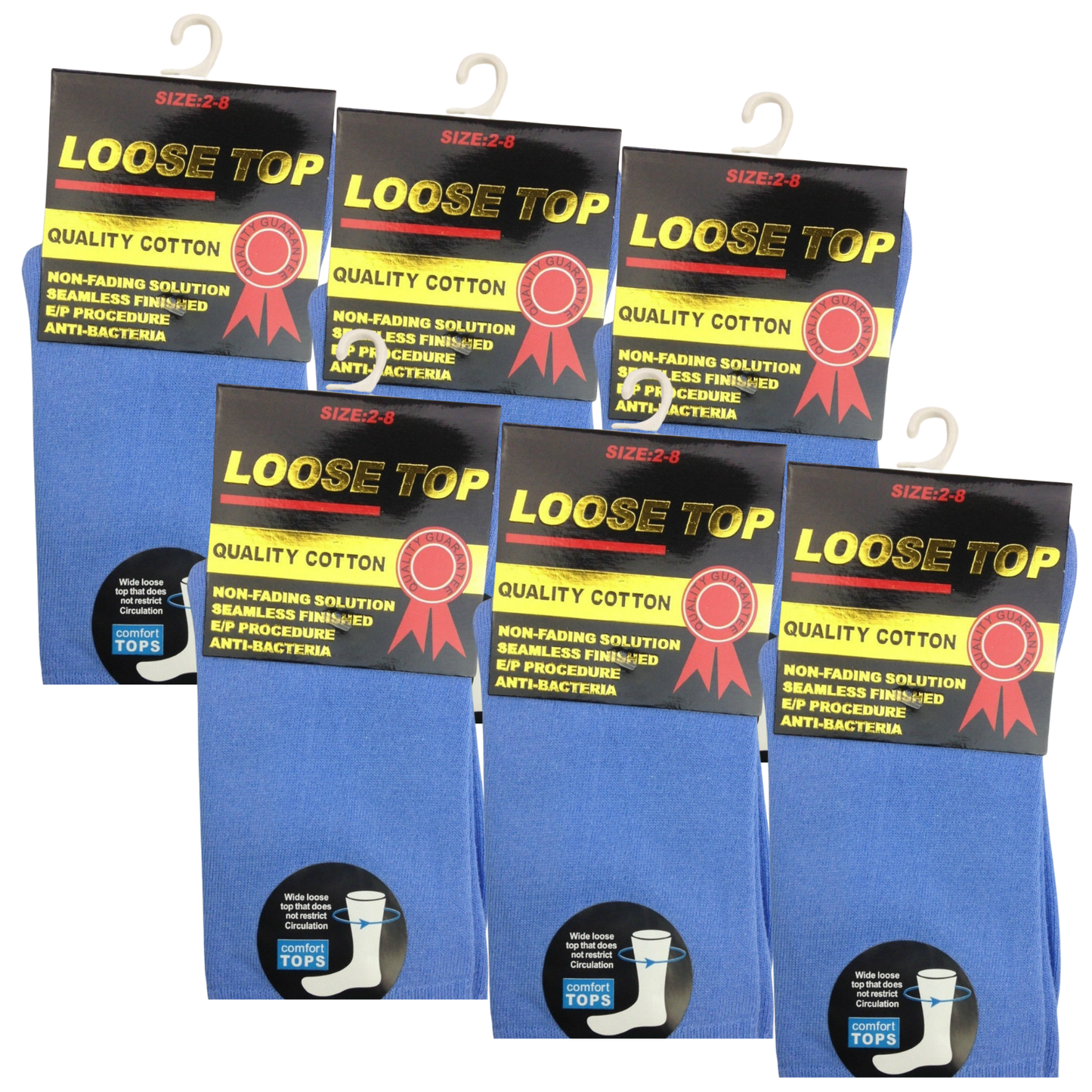 6x Pair COTTON Rich LOOSE TOP SOCKS Dress Medical Circulation Diabetic Comfort-13