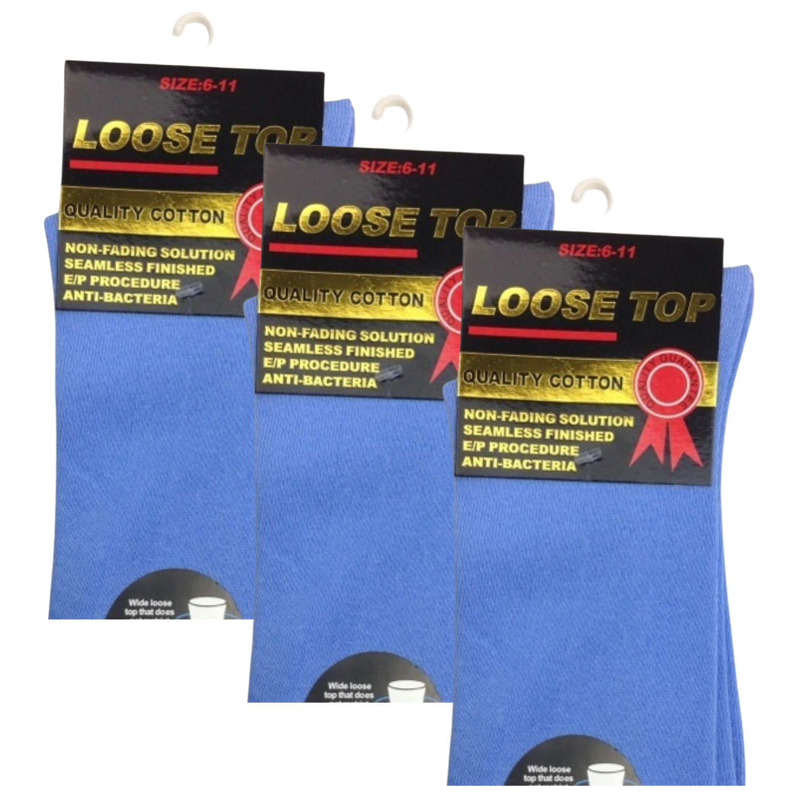 6x Pair COTTON Rich LOOSE TOP SOCKS Dress Medical Circulation Diabetic Comfort-14