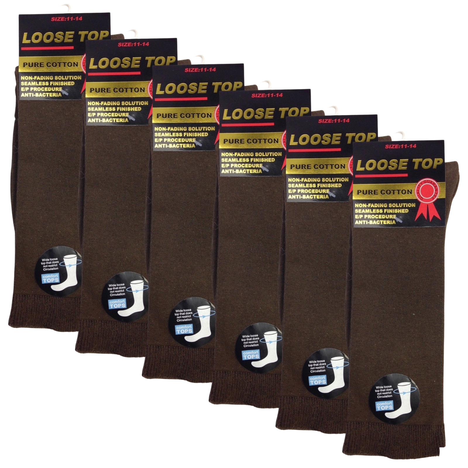 6x Pair COTTON Rich LOOSE TOP SOCKS Dress Medical Circulation Diabetic Comfort-34