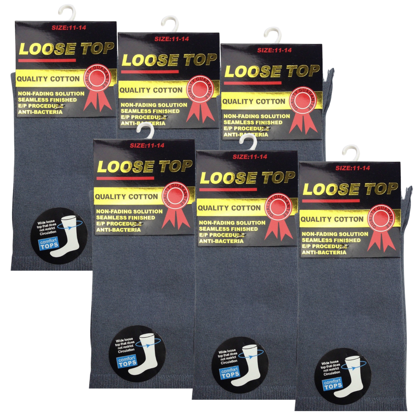 6x Pair COTTON Rich LOOSE TOP SOCKS Dress Medical Circulation Diabetic Comfort-20