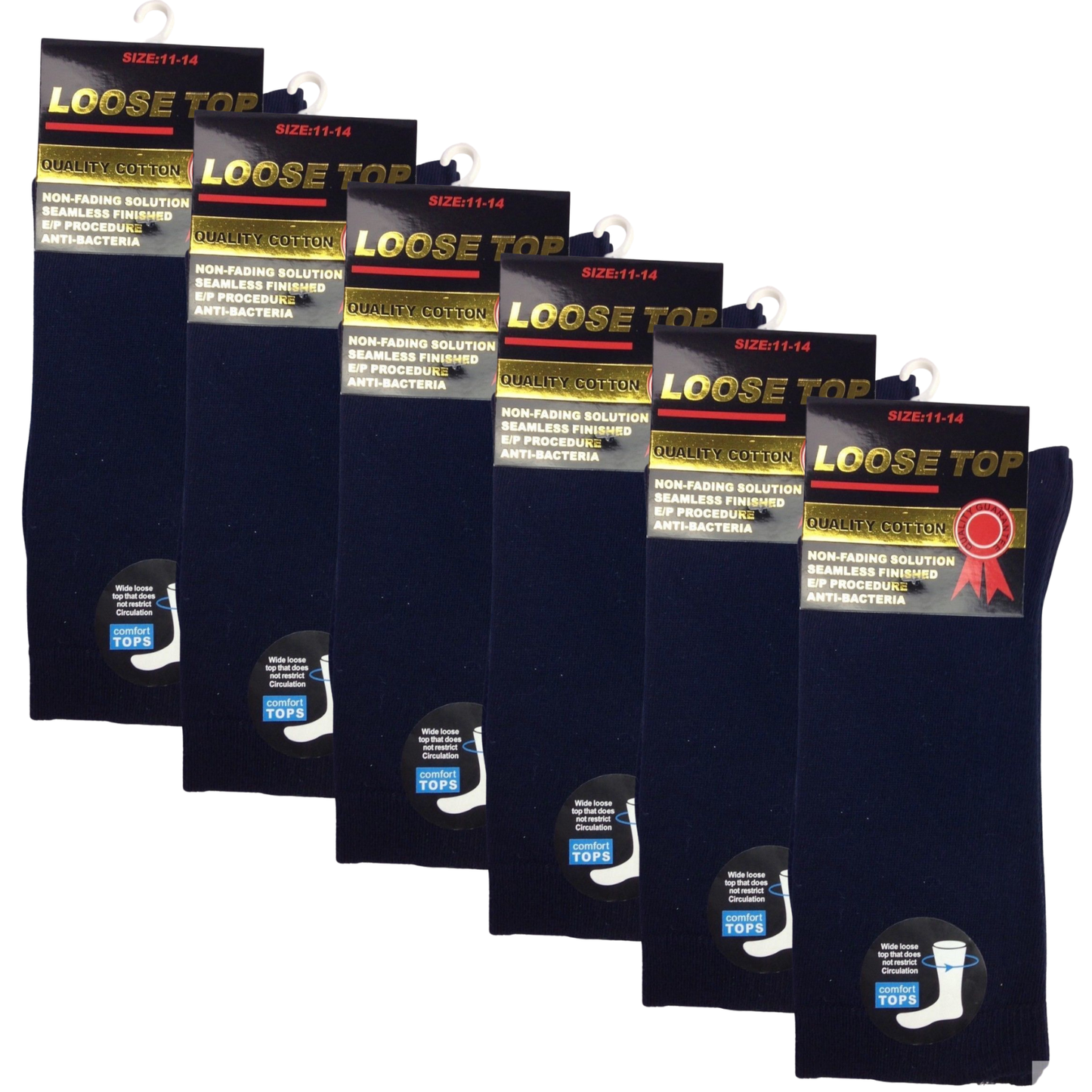 6x Pair COTTON Rich LOOSE TOP SOCKS Dress Medical Circulation Diabetic Comfort-25