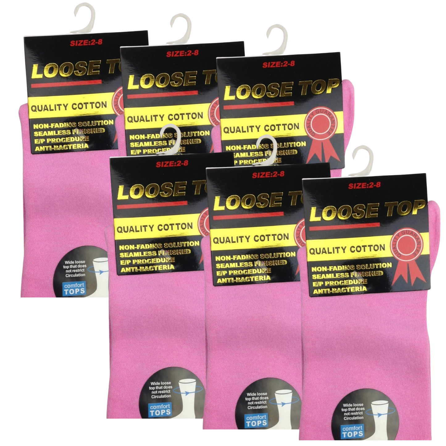 6x Pair COTTON Rich LOOSE TOP SOCKS Dress Medical Circulation Diabetic Comfort-28