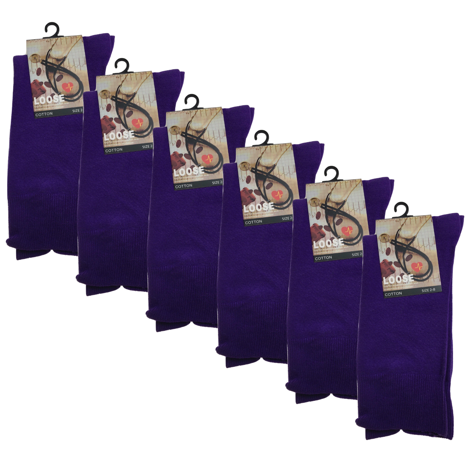 6x Pair COTTON Rich LOOSE TOP SOCKS Dress Medical Circulation Diabetic Comfort-29