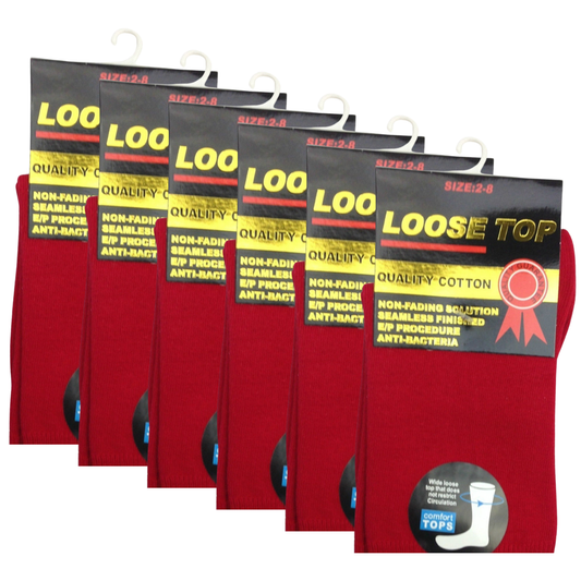 6x Pair COTTON Rich LOOSE TOP SOCKS Dress Medical Circulation Diabetic Comfort-30