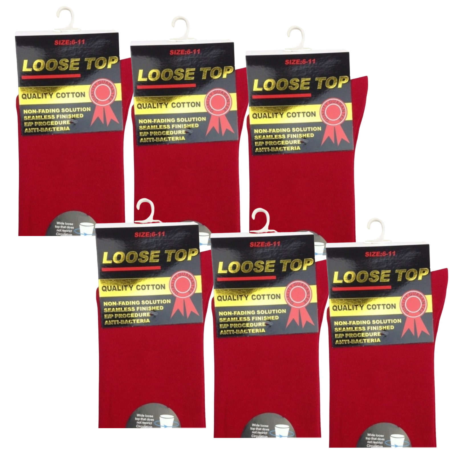 6x Pair COTTON Rich LOOSE TOP SOCKS Dress Medical Circulation Diabetic Comfort-31