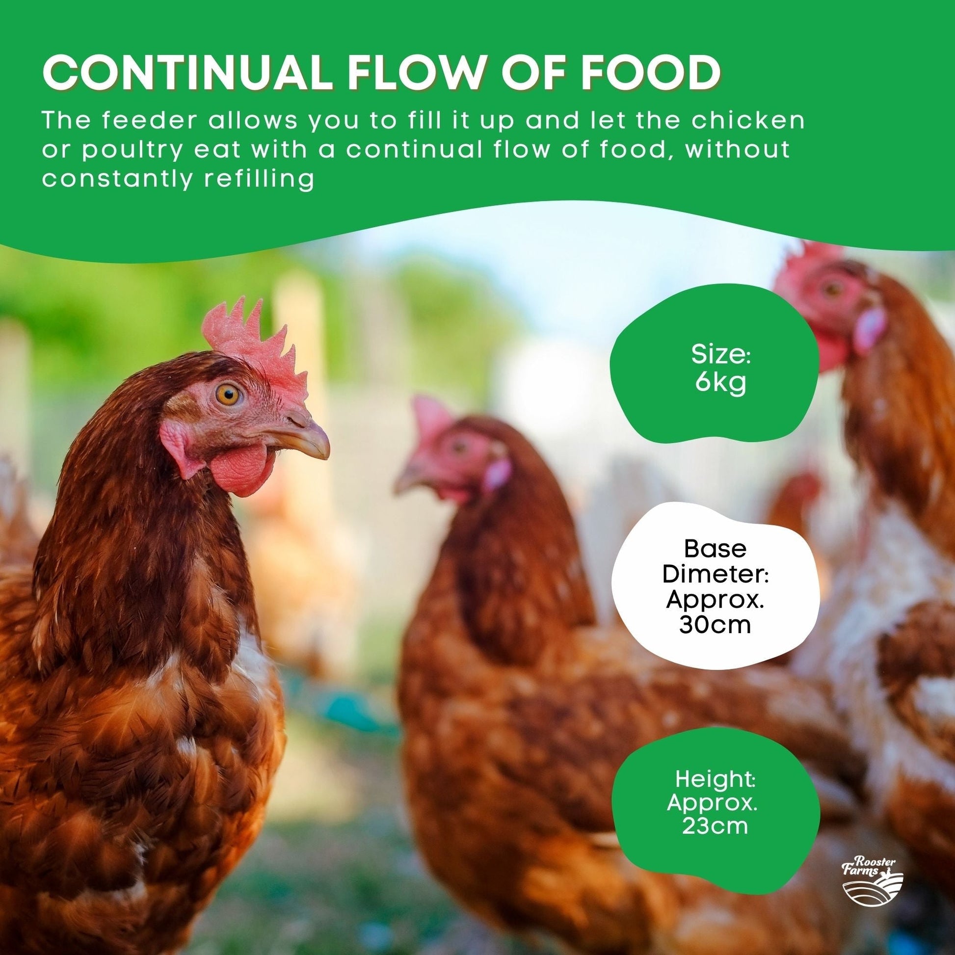 6Kg Automatic Chicken Feeder - Plastic Poultry Chook Hen Feeding Seed Bucket-4