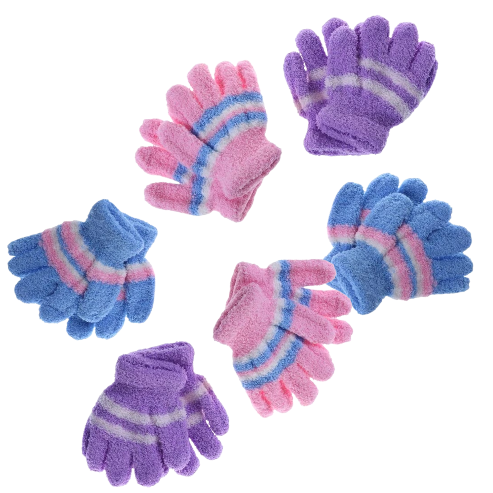 6 Pair Baby Gloves Warm Winter Full Finger Thermal Coral Fleece Kids Boys Girls-1