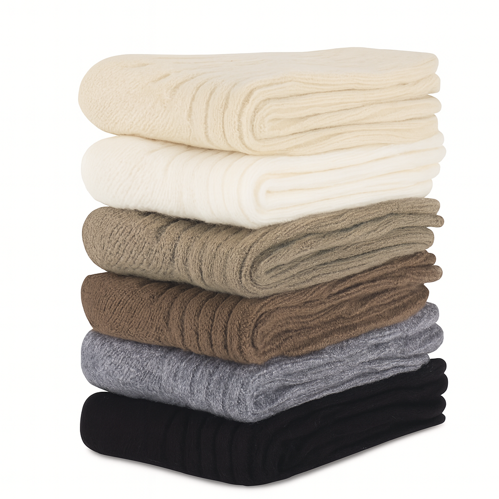 6 Pairs Womens WOOL BLEND SOCKS Bulk Pack - Ladies Thick Soft Warm Winter Socks-0