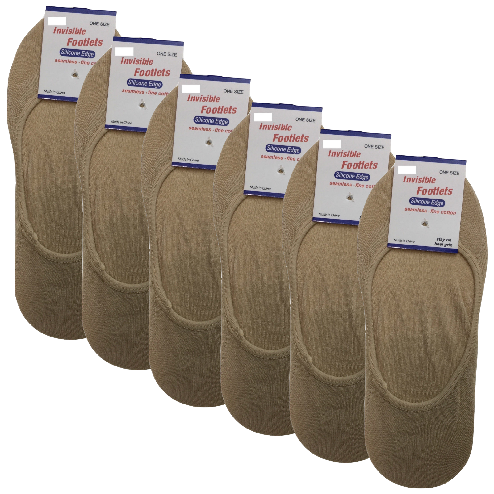 6x NO SHOW COTTON SOCKS Non Slip Heel Grip Low Cut Invisible Footlet Seamless-8
