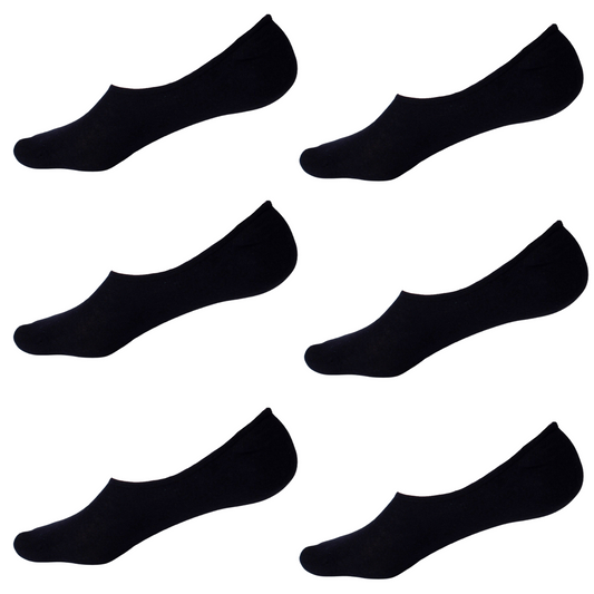 6x NO SHOW COTTON SOCKS Non Slip Heel Grip Low Cut Invisible Footlet Seamless-0