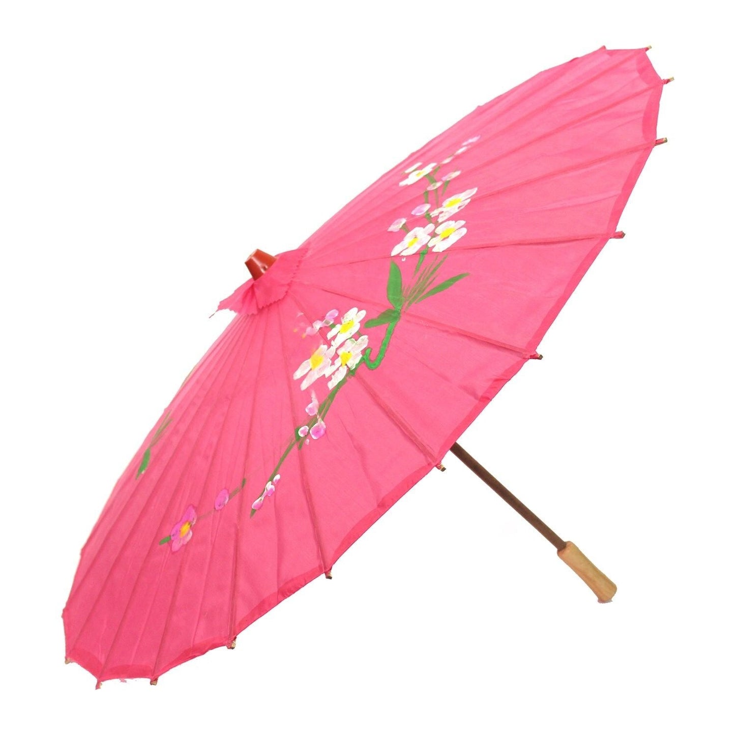 6x PARASOL UMBRELLA Chinese Japanese Bamboo Flower Pattern 80cm Large BULK - Assorted Colour Pack