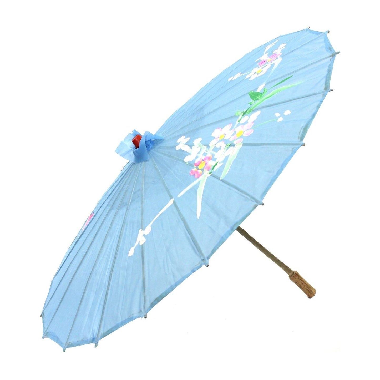 6x PARASOL UMBRELLA Chinese Japanese Bamboo Flower Pattern 80cm Large BULK - Assorted Colour Pack