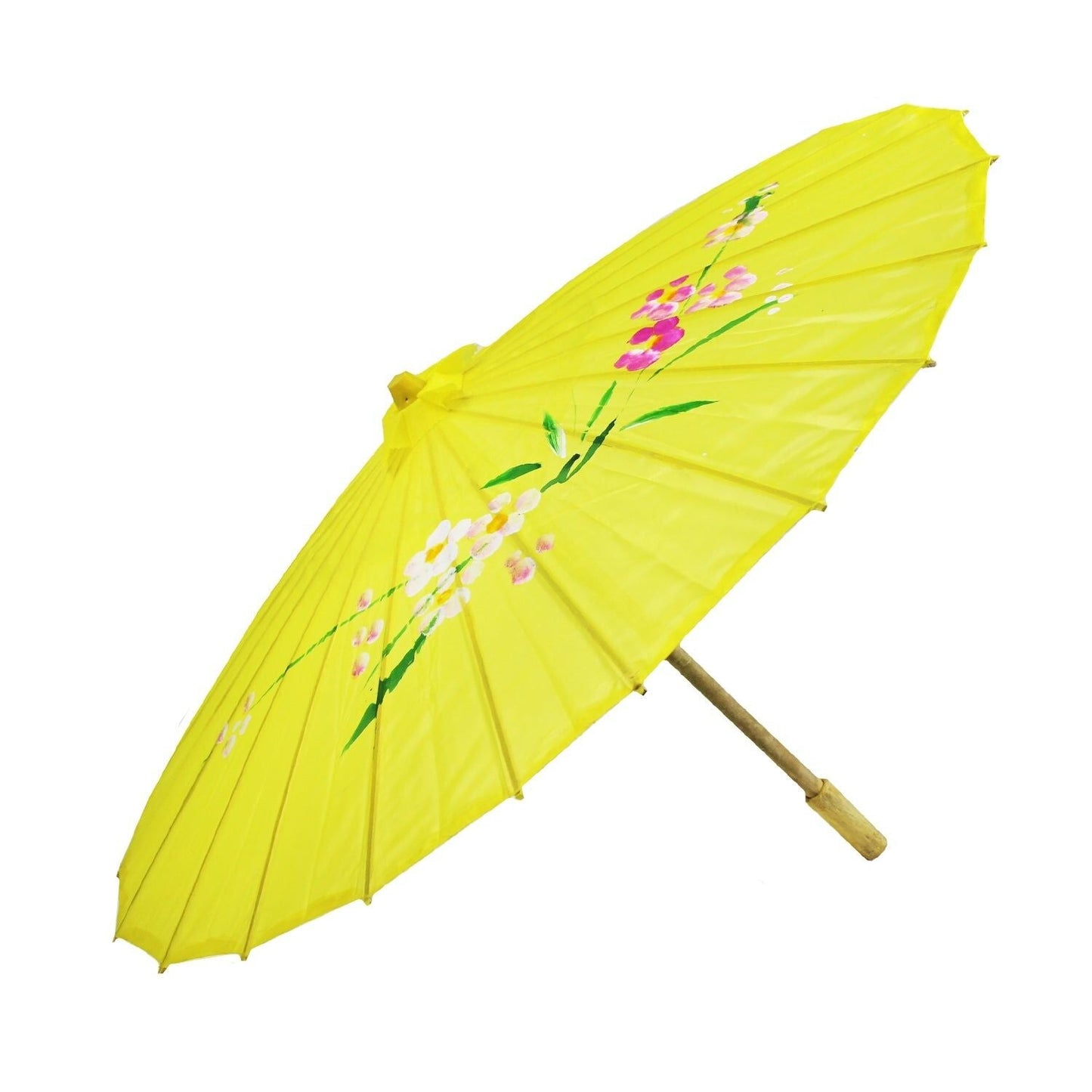 6x PARASOL UMBRELLA Chinese Japanese Bamboo Flower Pattern 80cm Large BULK - Assorted Colour Pack