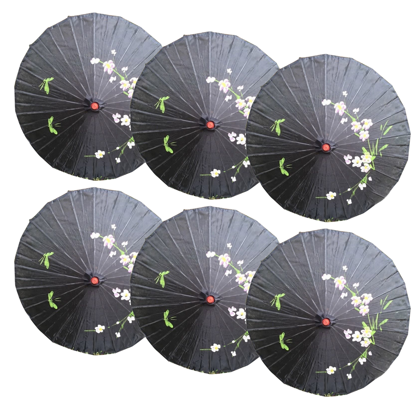 6x PARASOL UMBRELLA Chinese Japanese Bamboo Flower Pattern 80cm Large BULK-4