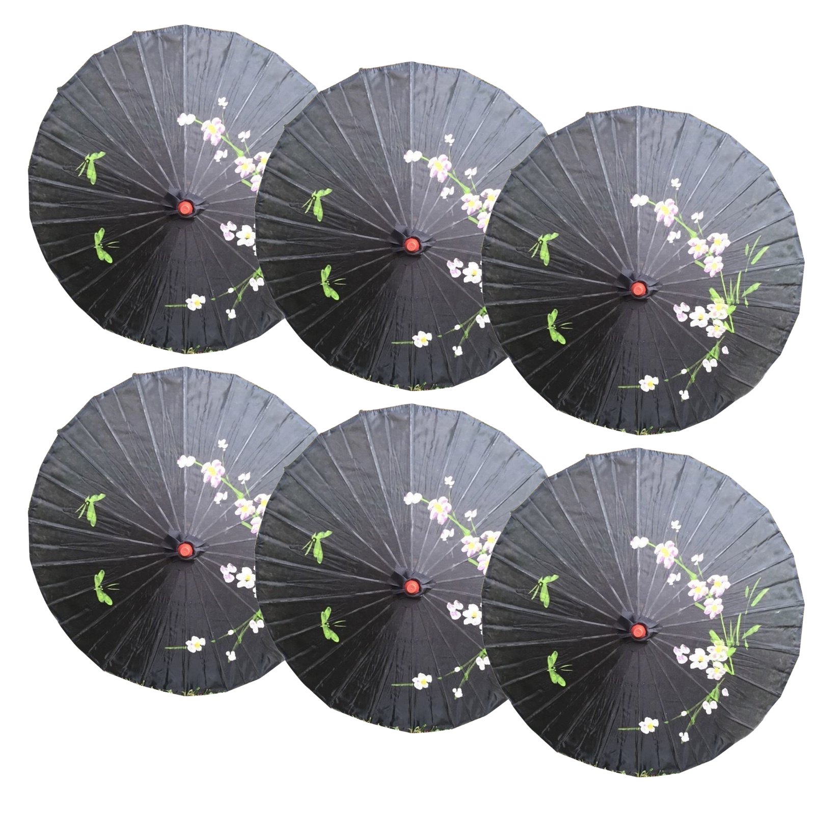 6x PARASOL UMBRELLA Chinese Japanese Bamboo Flower Pattern 80cm Large BULK-4