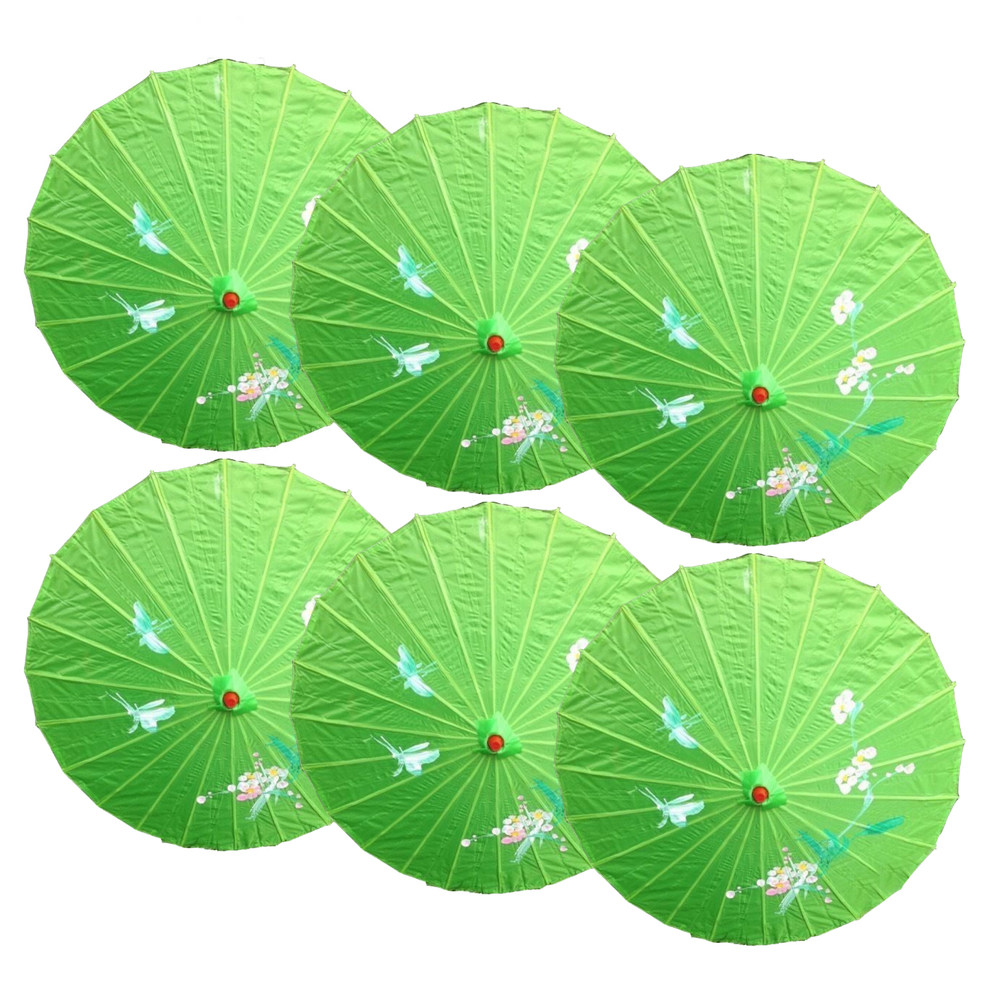 6x PARASOL UMBRELLA Chinese Japanese Bamboo Flower Pattern 80cm Large BULK-7