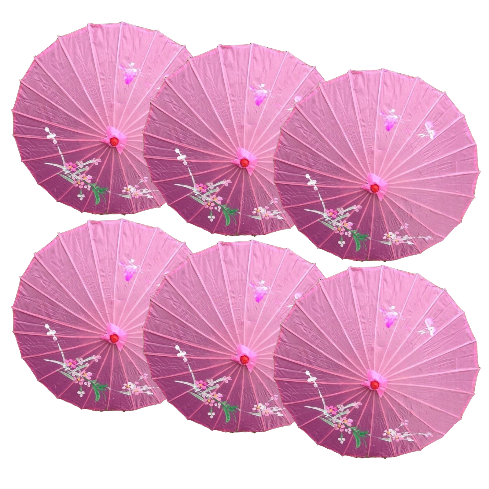 6x PARASOL UMBRELLA Chinese Japanese Bamboo Flower Pattern 80cm Large BULK-8