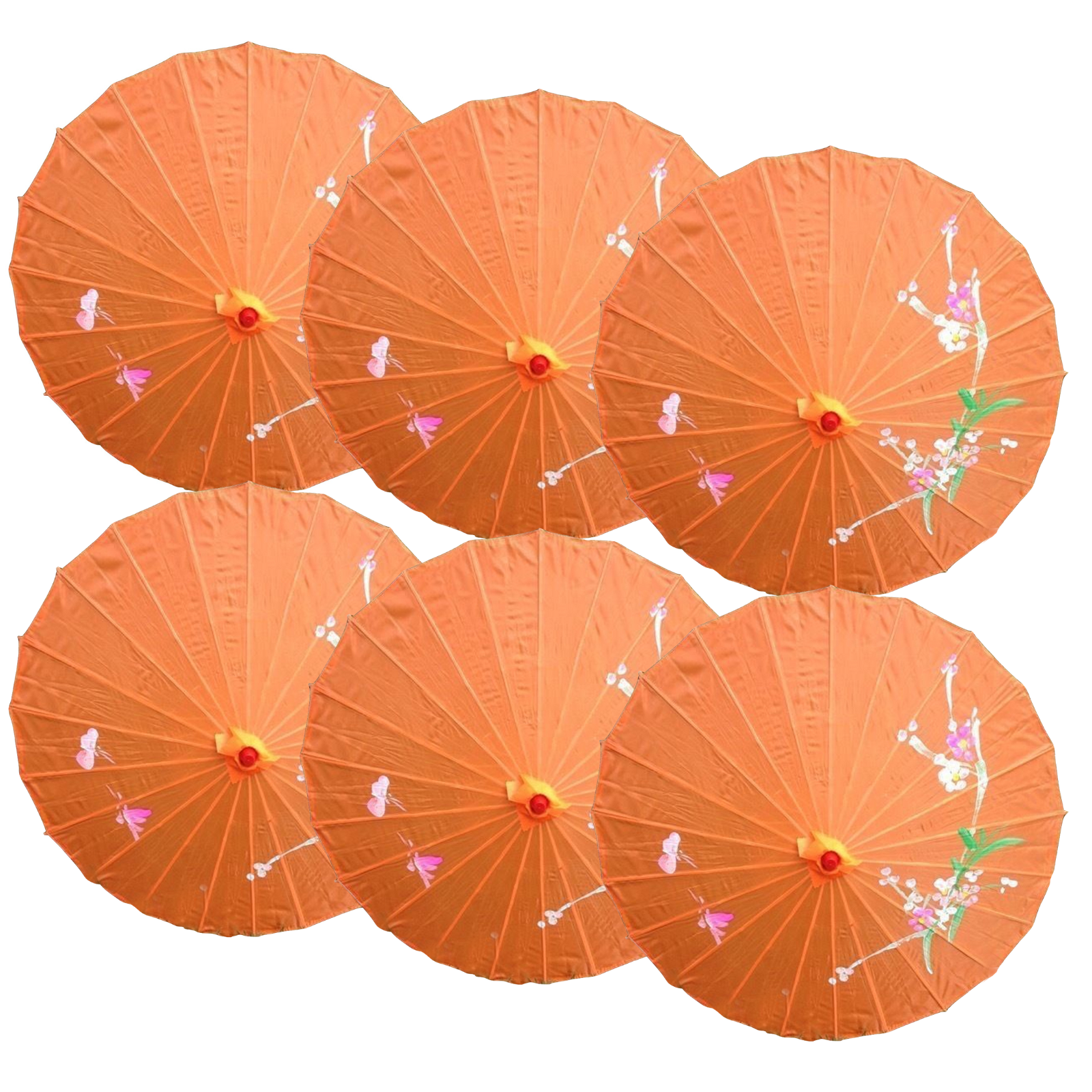 6x PARASOL UMBRELLA Chinese Japanese Bamboo Flower Pattern 80cm Large BULK-9
